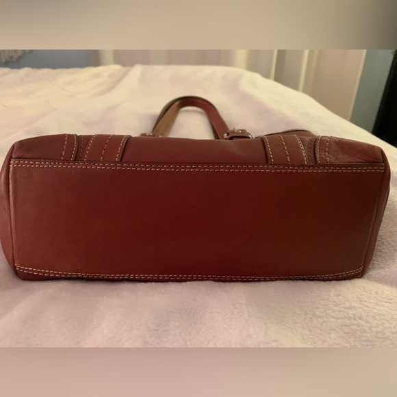 Coach Hampton Vintage Cognac Smooth Leather Tote Shoulder Bag - Picture 6 of 16